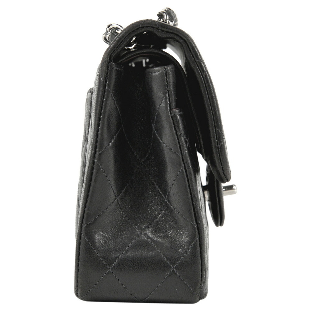 Chanel Flap Matelasse Leather Handbag W Black